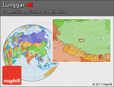 Political Location Map of Lunggar