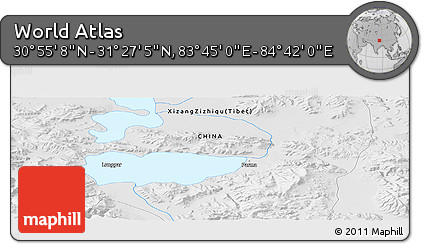 Physical Panoramic Map of the Area around 31° 11' 6" N, 84° 13' 29" E