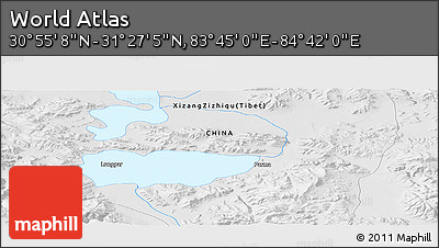 Physical Panoramic Map of the Area around 31° 11' 6" N, 84° 13' 29" E