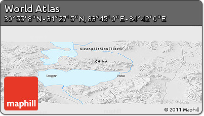 Physical Panoramic Map of the Area around 31° 11' 6" N, 84° 13' 29" E