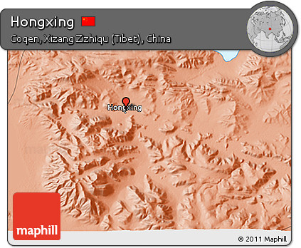 Political 3D Map of Hongxing