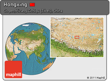 Satellite Location Map of Hongxing
