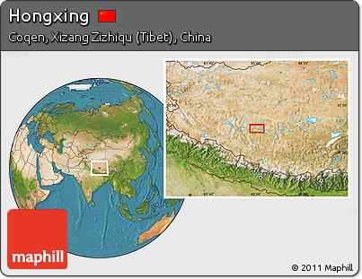 Satellite Location Map of Hongxing
