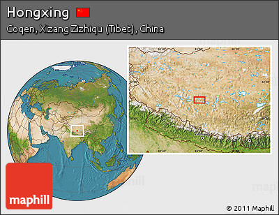 Satellite Location Map of Hongxing