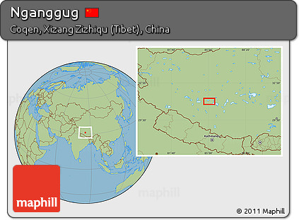 Savanna Style Location Map of Nganggug