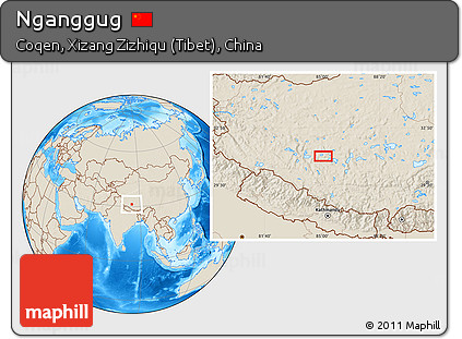 Shaded Relief Location Map of Nganggug