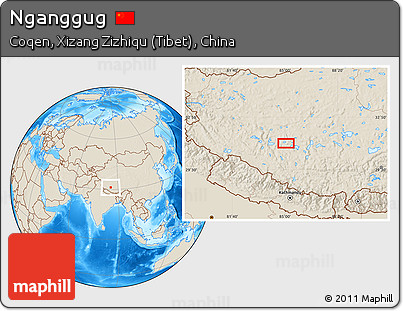 Shaded Relief Location Map of Nganggug