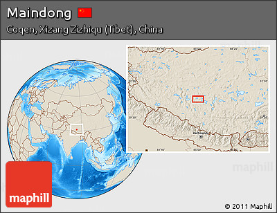 Shaded Relief Location Map of Maindong