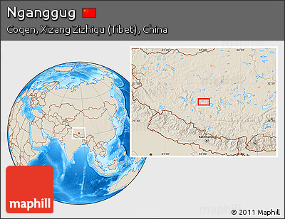 Shaded Relief Location Map of Nganggug