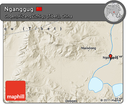 Shaded Relief Map of Nganggug