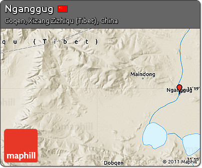 Shaded Relief Map of Nganggug