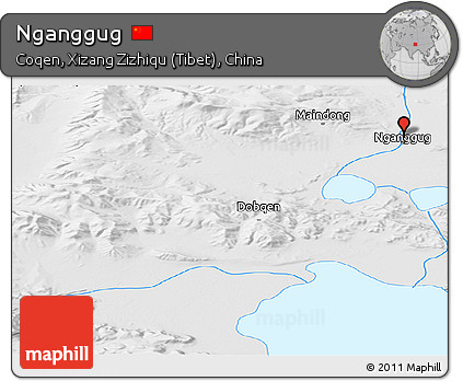 Physical Panoramic Map of Nganggug