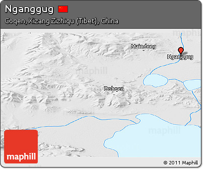 Physical Panoramic Map of Nganggug