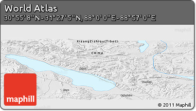 Physical Panoramic Map of the Area around 31° 11' 6" N, 88° 28' 29" E