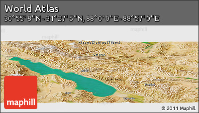 Satellite Panoramic Map of the Area around 31° 11' 6" N, 88° 28' 29" E