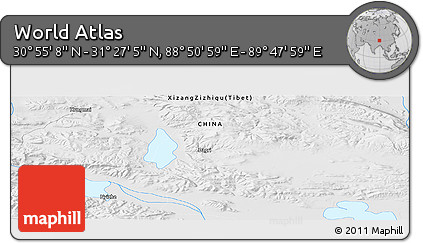 Physical Panoramic Map of the Area around 31° 11' 6" N, 89° 19' 29" E