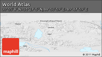 Physical Panoramic Map of the Area around 31° 11' 6" N, 89° 19' 29" E