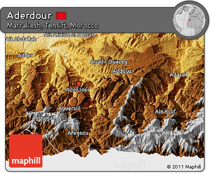 Physical 3D Map of Aderdour