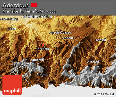 Physical 3D Map of Aderdour