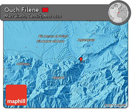 Political 3D Map of Ouch Filene