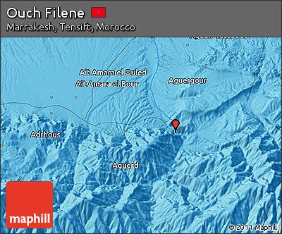 Political 3D Map of Ouch Filene