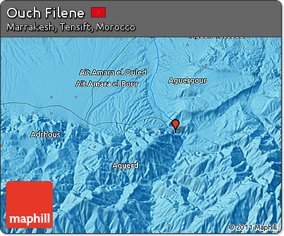 Political 3D Map of Ouch Filene