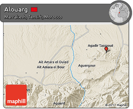 Shaded Relief 3D Map of Alouarg
