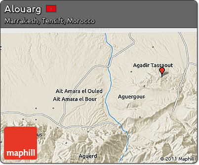 Shaded Relief 3D Map of Alouarg
