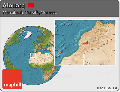Satellite Location Map of Alouarg