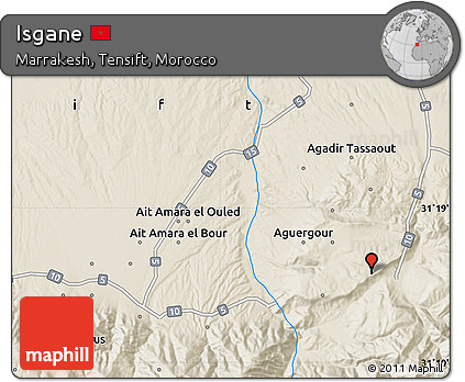 Shaded Relief Map of Isgane