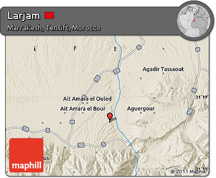 Shaded Relief Map of Larjam