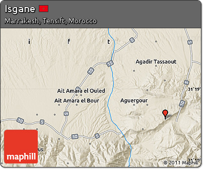 Shaded Relief Map of Isgane