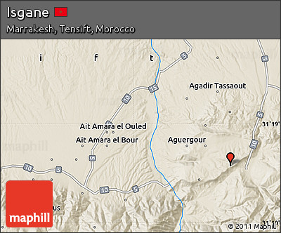 Shaded Relief Map of Isgane