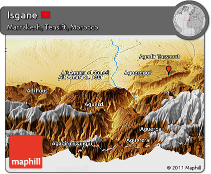 Physical Panoramic Map of Isgane