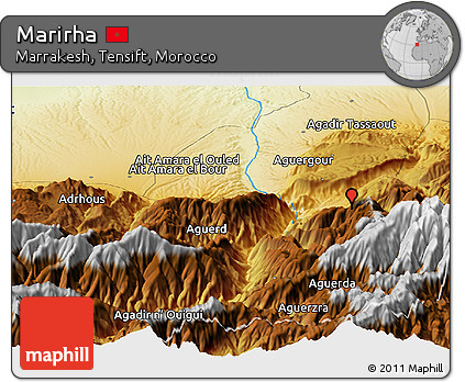 Physical Panoramic Map of Marirha