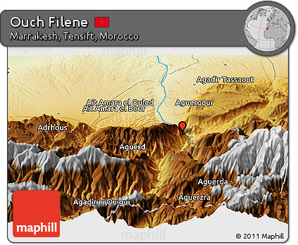 Physical Panoramic Map of Ouch Filene