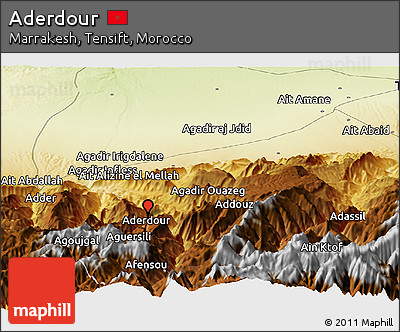Physical Panoramic Map of Aderdour