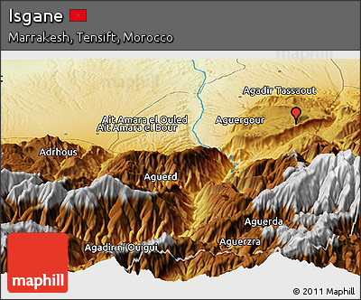 Physical Panoramic Map of Isgane