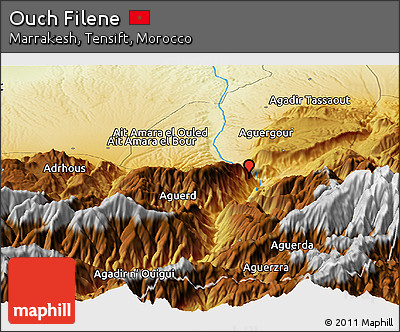 Physical Panoramic Map of Ouch Filene