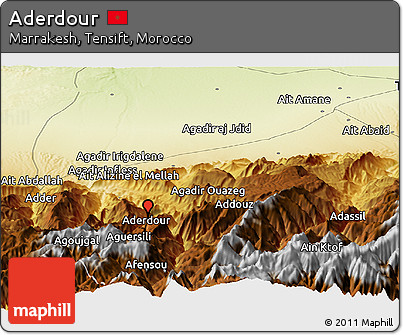 Physical Panoramic Map of Aderdour