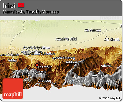 Physical Panoramic Map of Irhzi