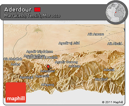 Satellite Panoramic Map of Aderdour
