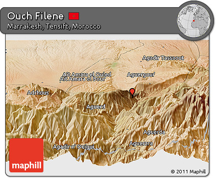Satellite Panoramic Map of Ouch Filene