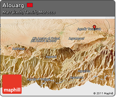 Satellite Panoramic Map of Alouarg