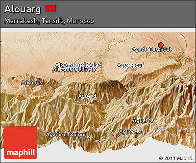 Satellite Panoramic Map of Alouarg