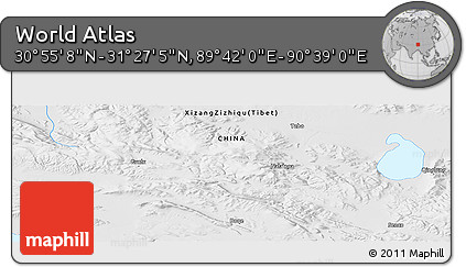 Physical Panoramic Map of the Area around 31° 11' 6" N, 90° 10' 30" E