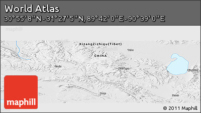 Physical Panoramic Map of the Area around 31° 11' 6" N, 90° 10' 30" E