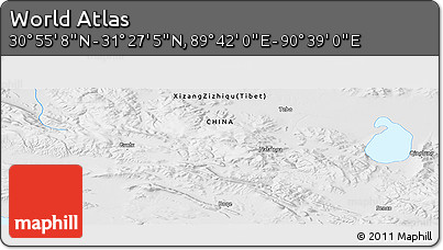 Physical Panoramic Map of the Area around 31° 11' 6" N, 90° 10' 30" E