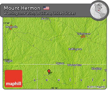 Mount Hermon Louisiana Map Free Physical Map Of Mount Hermon