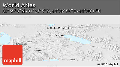 Physical Panoramic Map of the Area around 31° 11' 6" N, 91° 1' 30" E